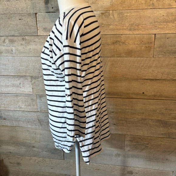 Nautical women’s striped nautical roll tab sleeve cotton t-shirt in size medium - Picture 6 of 9